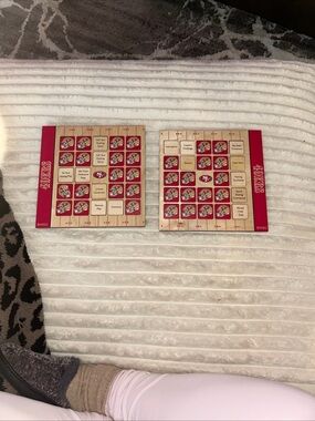 San Francisco 49ers Themed Bingo Boards - Red